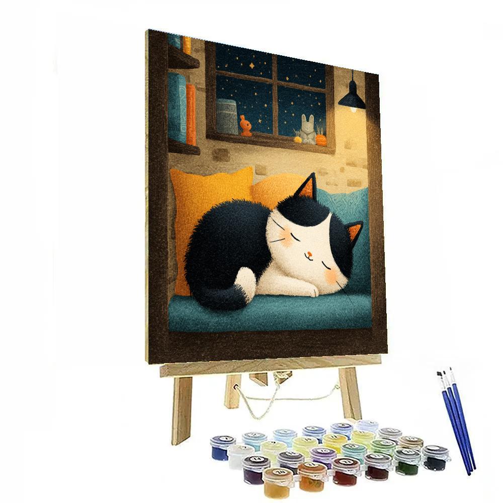 Figaro Starry Window Nap Disney Inspired paint by numbers [AI-0f8acdbf-836b2173d72a]