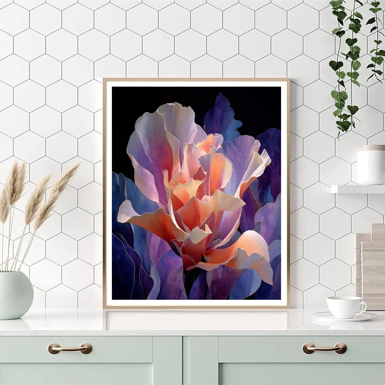 Georgia O Keeffe Inspired Nebula Orchids Paint by numbers kits [AI-6ed7d14b-1f4d3a523e9e]