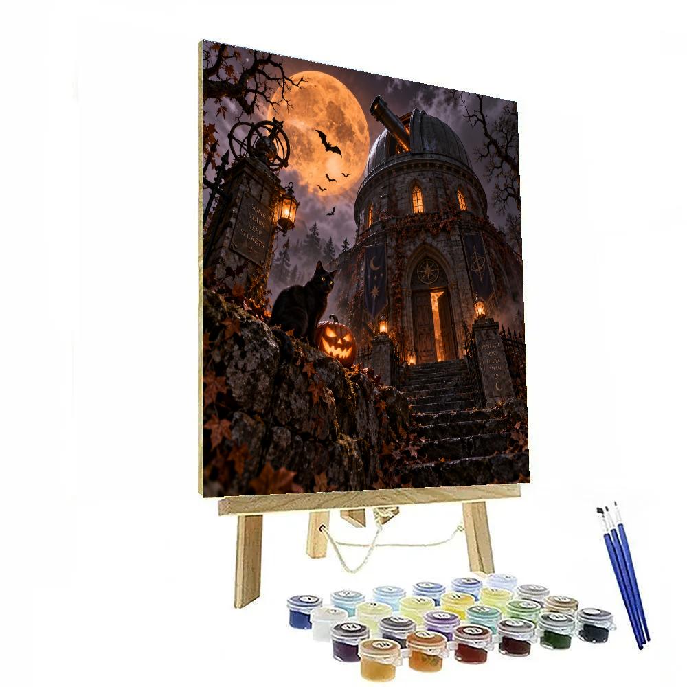 Halloween Moonlit Observatory DIY paint by numbers [AI-7a6fe00d-ff519368a50f]