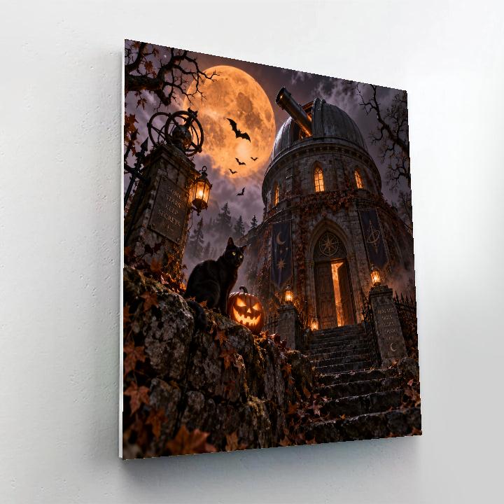 Halloween Moonlit Observatory DIY paint by numbers [AI-7a6fe00d-26fab5139e02]