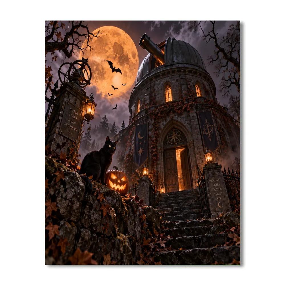 Halloween Moonlit Observatory DIY paint by numbers [AI-7a6fe00d-633d927adebb]