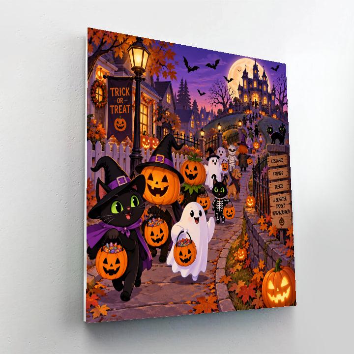 Halloween Pumpkin Parade Number painting [AI-7d26608c-3c131cc91dbf]
