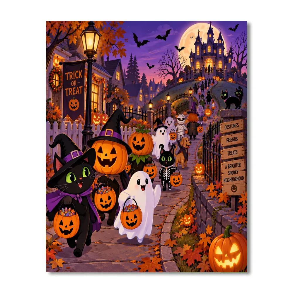Halloween Pumpkin Parade Number painting [AI-7d26608c-c57b16462d61]