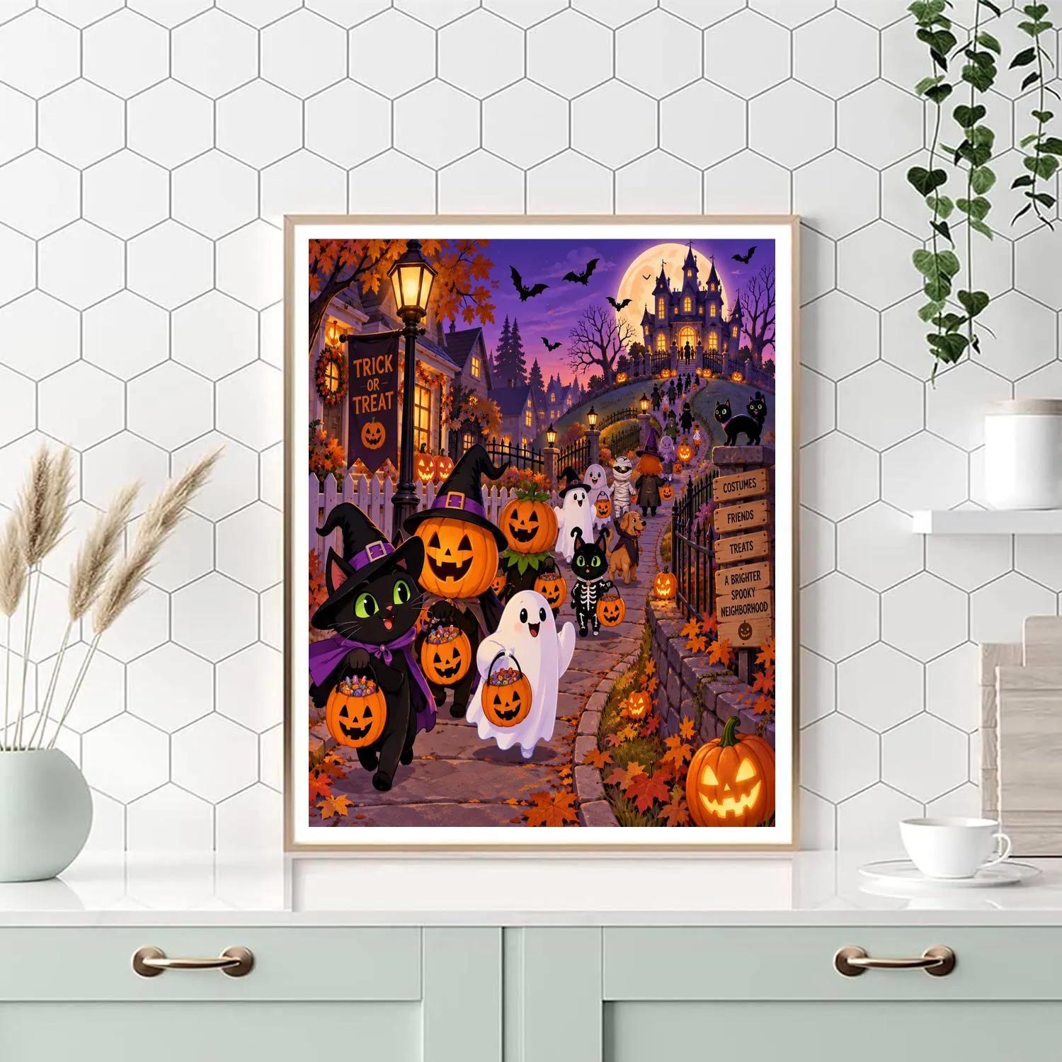 Halloween Pumpkin Parade Number painting [AI-7d26608c-1a515508241d]