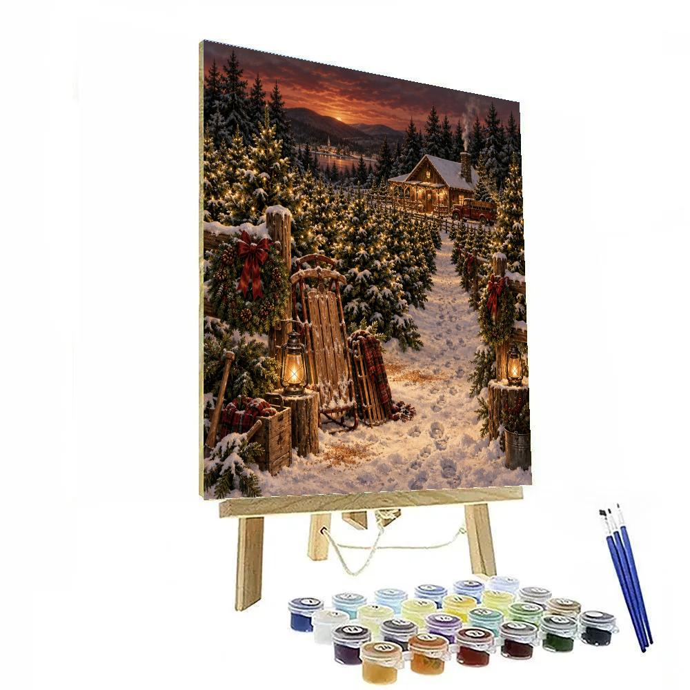 Velvet Twilight Tree Farm paint by numbers [AI-8234b5ae-07c91bc4f932]