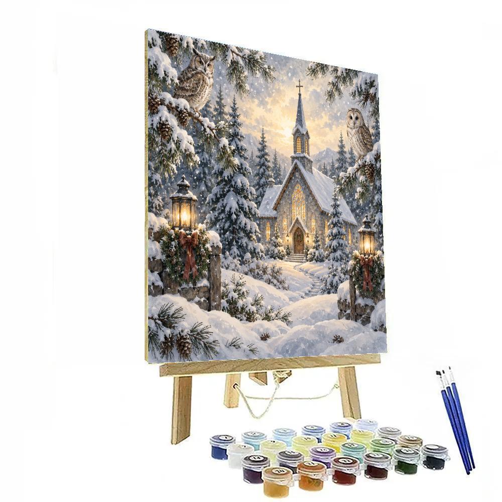 Owls In The Chapel Pines paint by numbers [AI-528d3c83-4c660aae5770]
