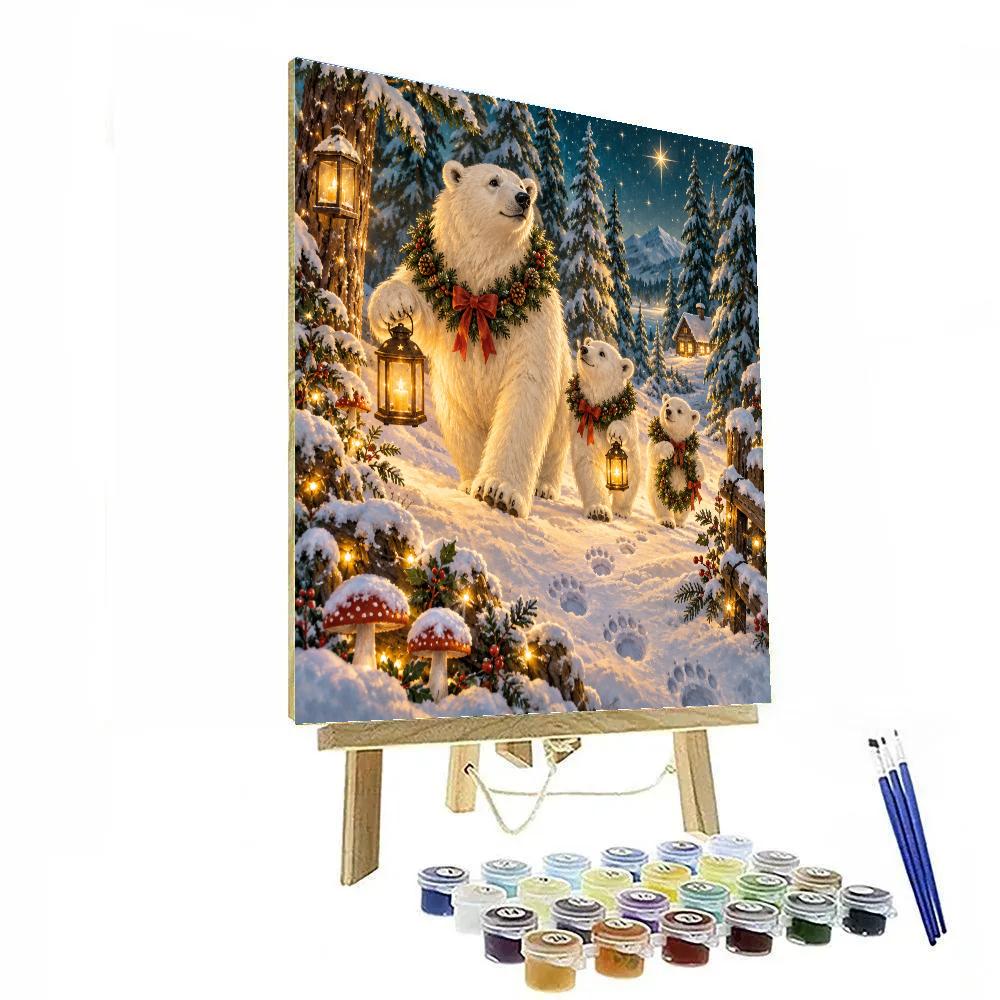 Polar Bear Carol Lantern Parade paint by color [AI-af8d10a2-68fc0dba7a49]
