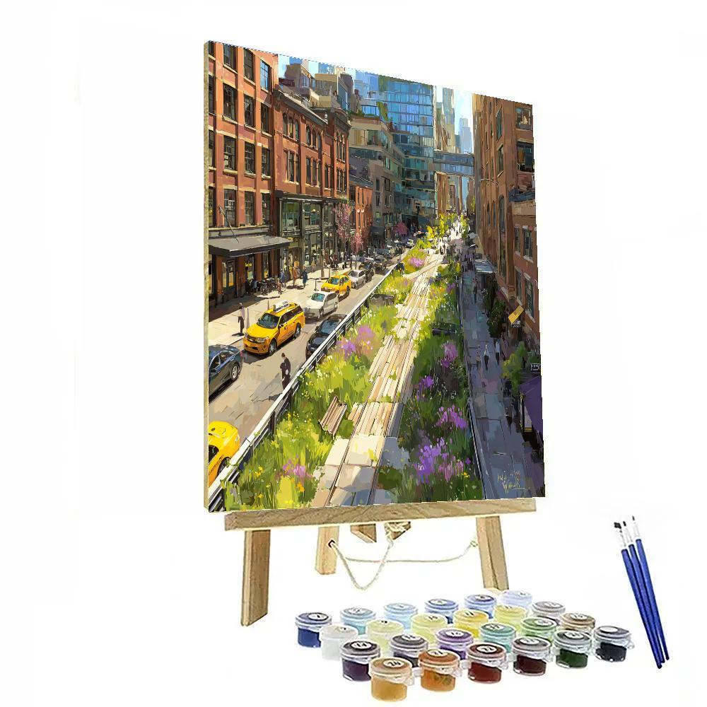 Green Terraces Of High Line Park New York United States Number painting [AI-e921d110-64fad470f2e1]
