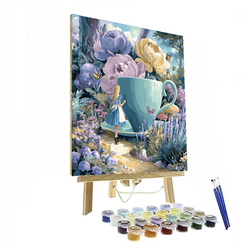 Alice Wonderland Teacup Garden Disney Inspired Numbered painting kits [AI-35a98ba7-81bc11ecd8e2]