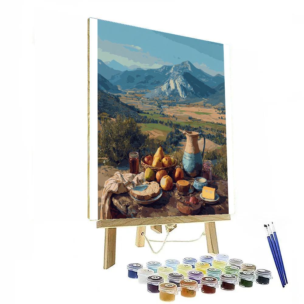 Paul Cezanne Inspired Mountain Picnic Still Life Paint by numbers art [AI-2cdcccc4-55e8d88b956d]