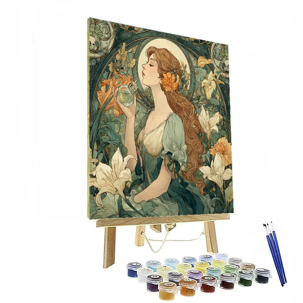 Alphonse Mucha Inspired Perfume Garden Painting by numbers kit [AI-f26dbf30-8551db12e7ee]