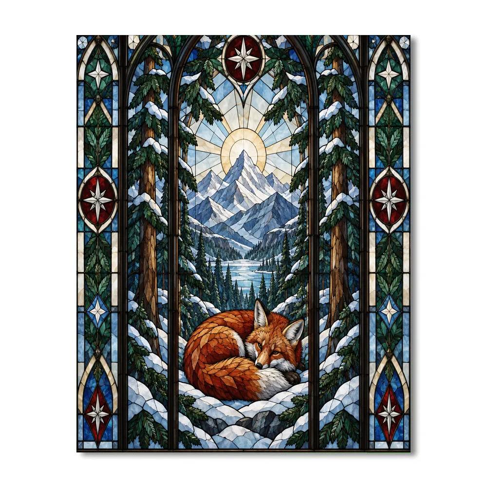 Stained Glass Alpine Fox Chapel Number painting [AI-51a64924-a457601d378b]