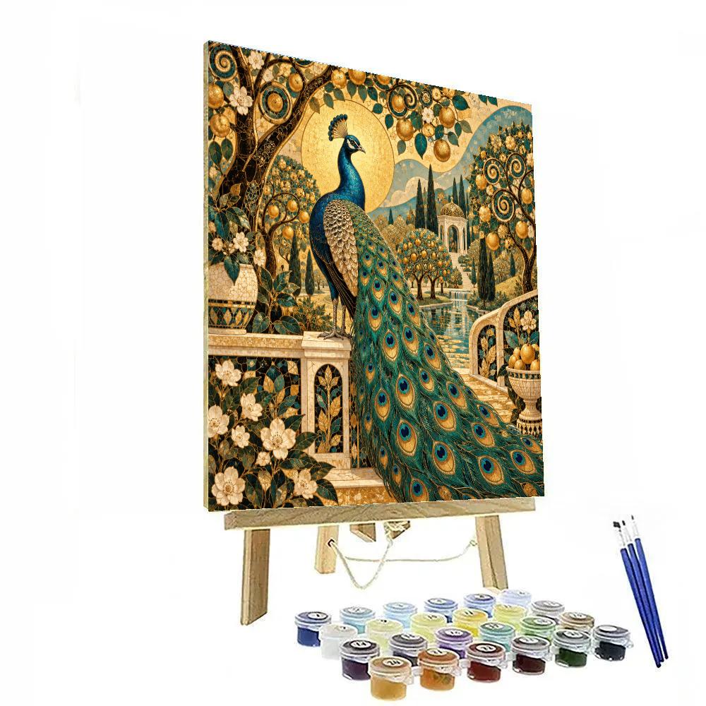 Gustav Sunlit Peacock Orchard Paint by numbers kits [AI-8ebaa9bf-5ed8d66c9f95]