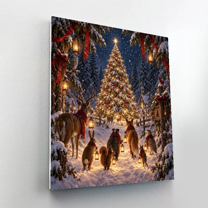 Christmas Candlelit Fir Procession Paint by numbers kits [AI-63a4122e-ff576e3519b9]