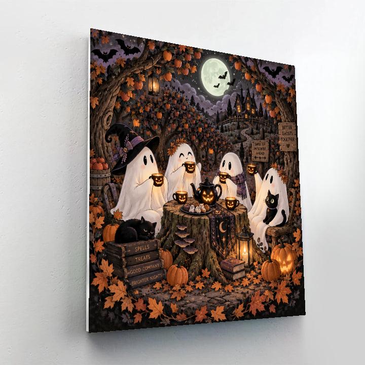 Halloween Ghost Orchard Tea Number painting [AI-ec9c2460-2b12506af7ed]