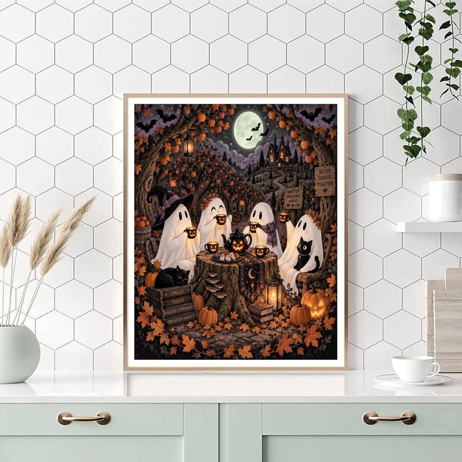 Halloween Ghost Orchard Tea Number painting [AI-ec9c2460-06a629c2e609]