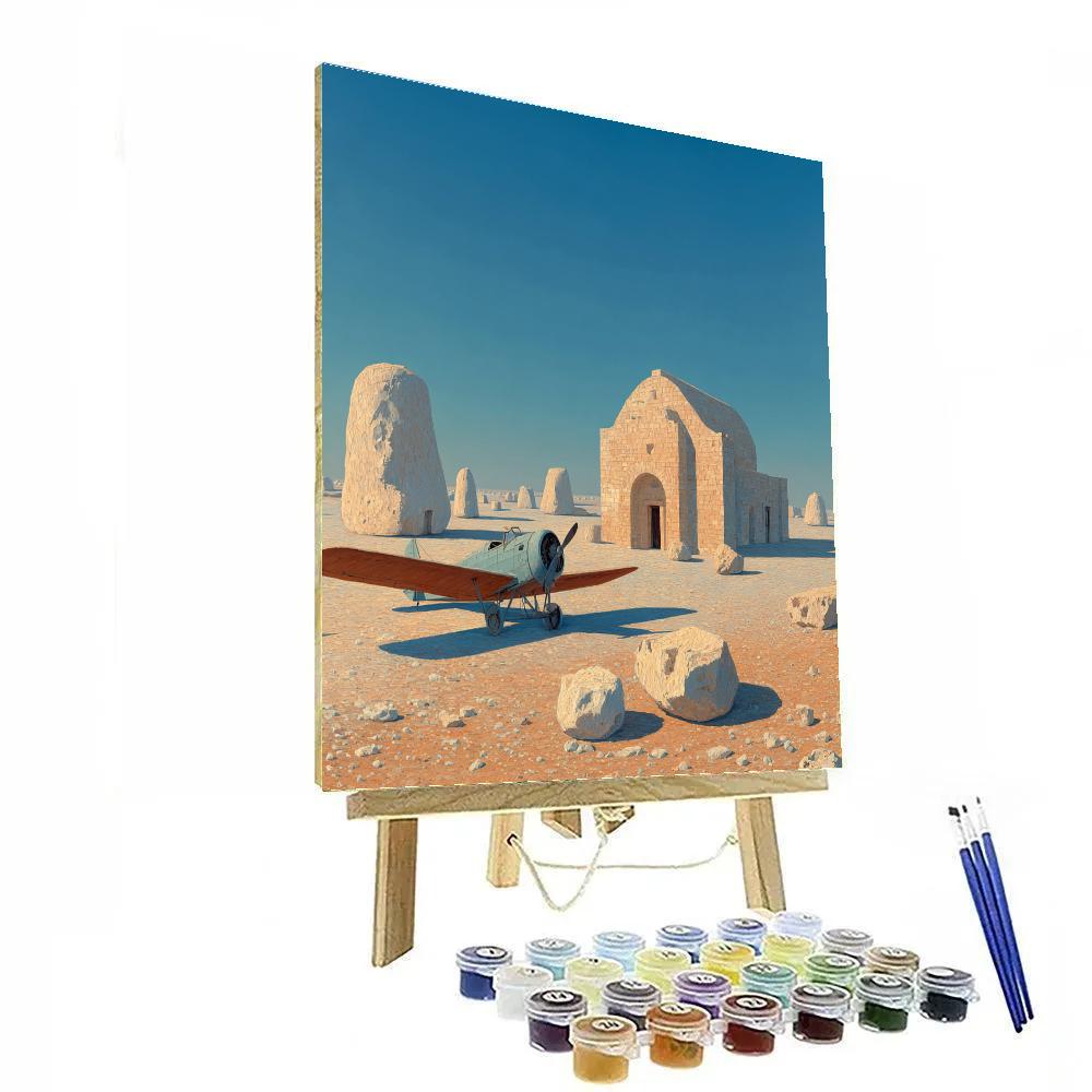 Paul Nash Inspired Fossil Desert Airfield Numbered painting kits [AI-daa1bf2a-7cc7f814de0c]