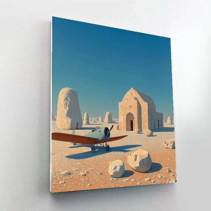 Paul Nash Inspired Fossil Desert Airfield Numbered painting kits [AI-daa1bf2a-b8060a916f68]
