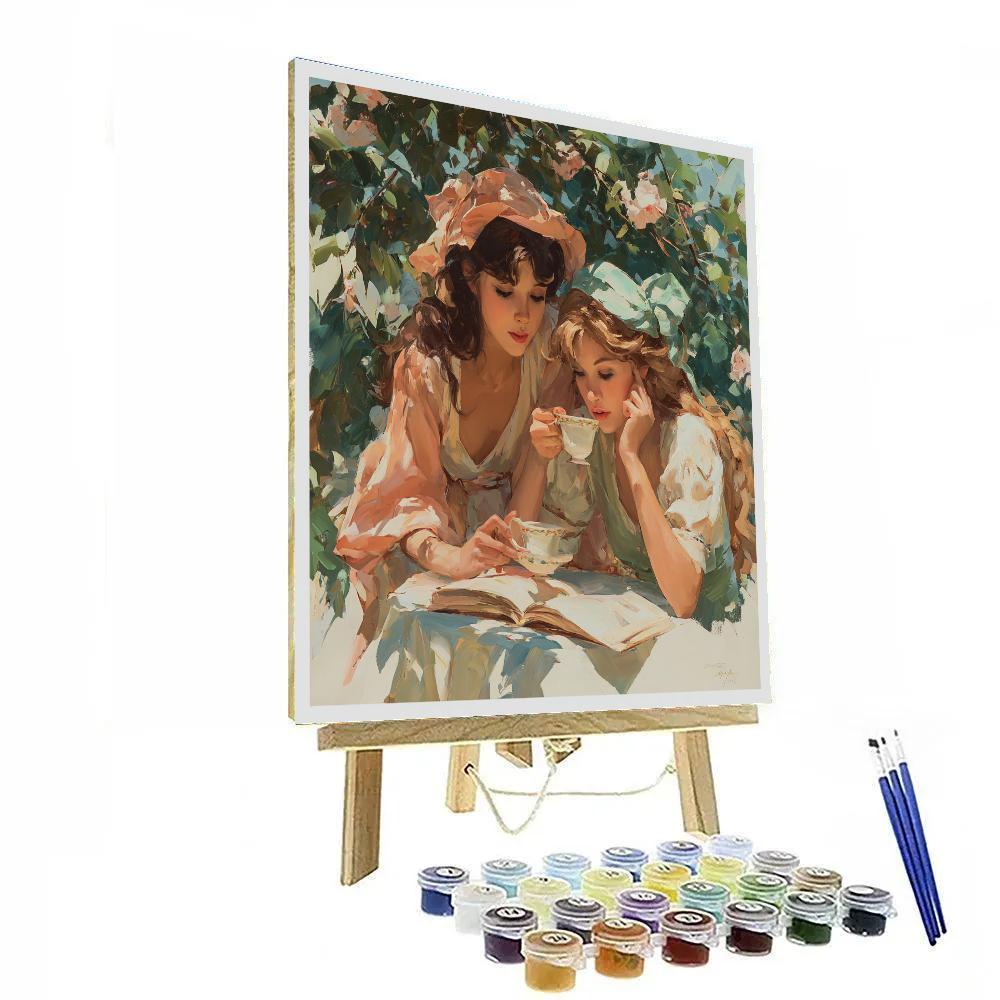Mary Cassatt Inspired Tea Garden Friendship Numbered painting kits [AI-19359864-219c87e1b23e]