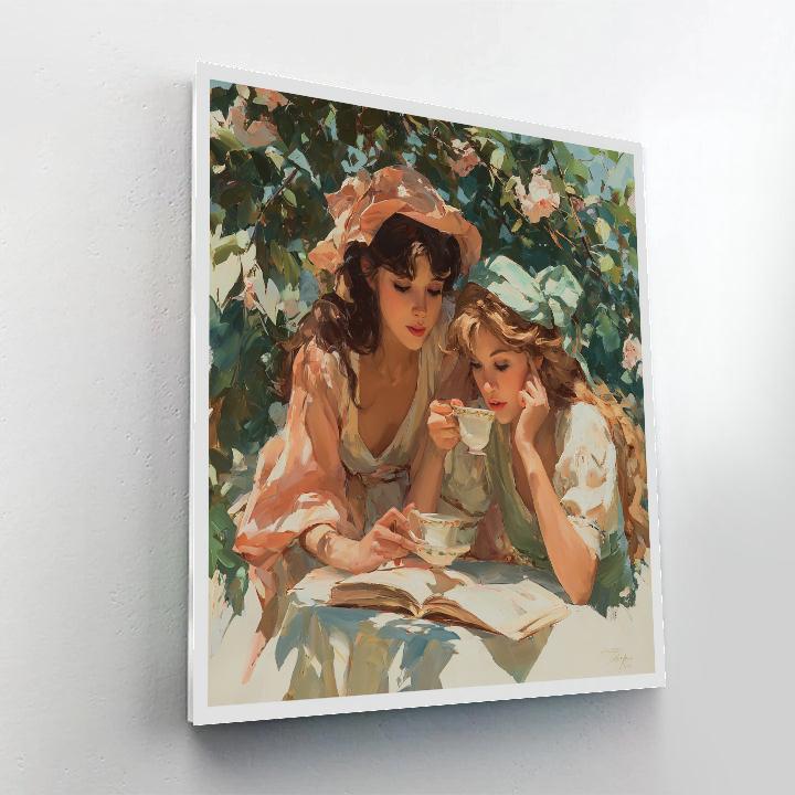 Mary Cassatt Inspired Tea Garden Friendship Numbered painting kits [AI-19359864-9bfa64c576d3]