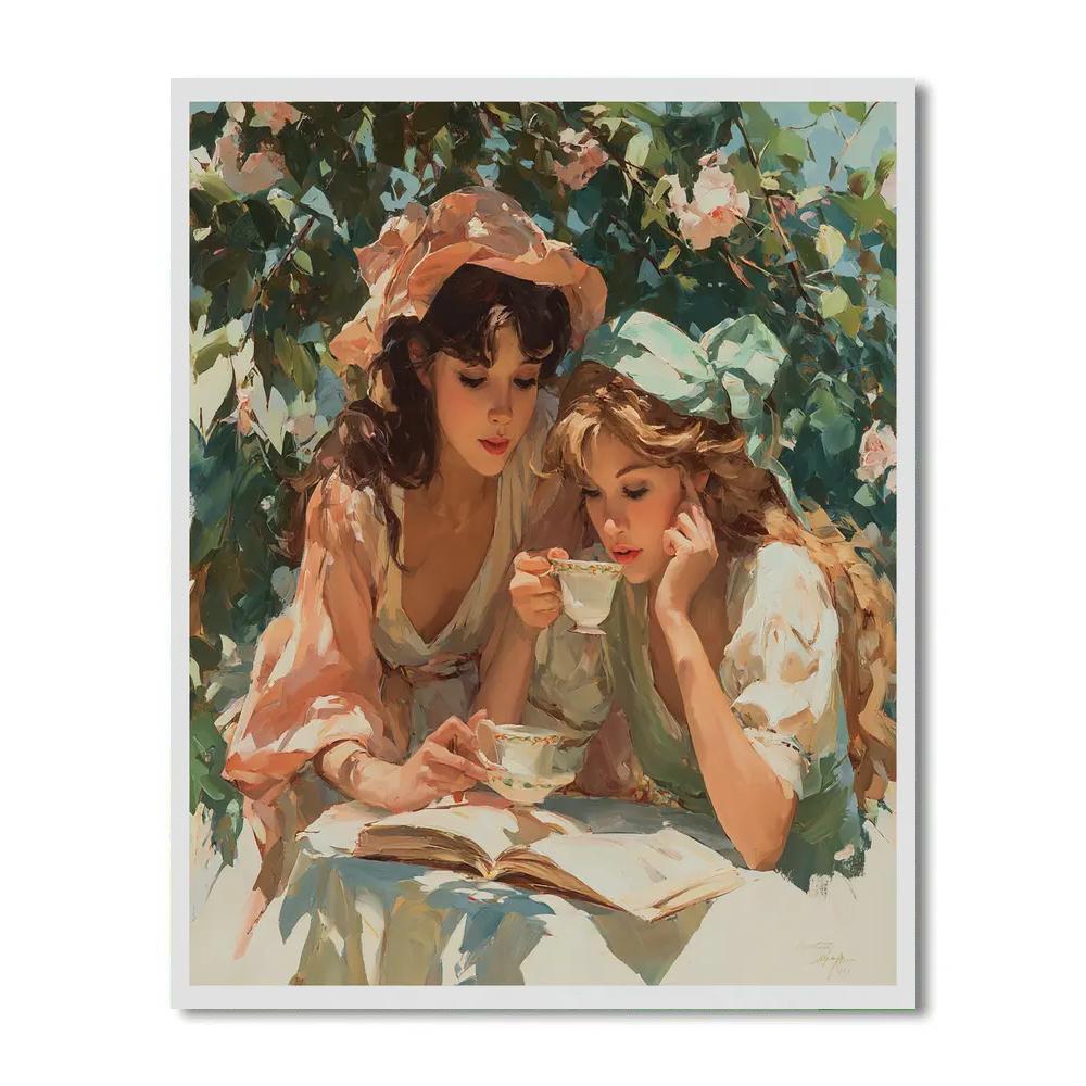 Mary Cassatt Inspired Tea Garden Friendship Numbered painting kits [AI-19359864-8d84fb3b273d]