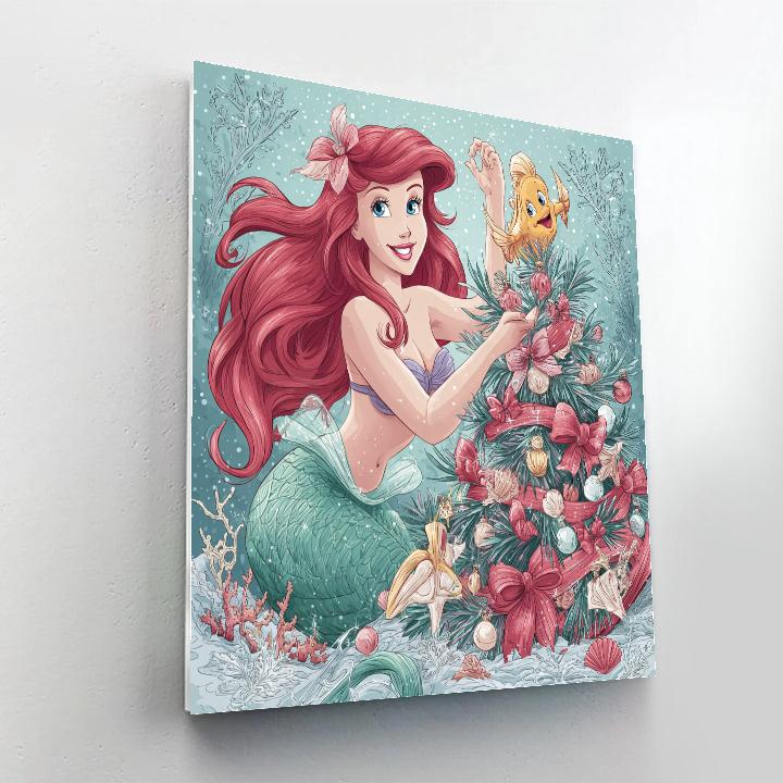 Ariel Decorates The Coral Christmas Tree paint by color [AI-f37250be-5522a8fb44f2]