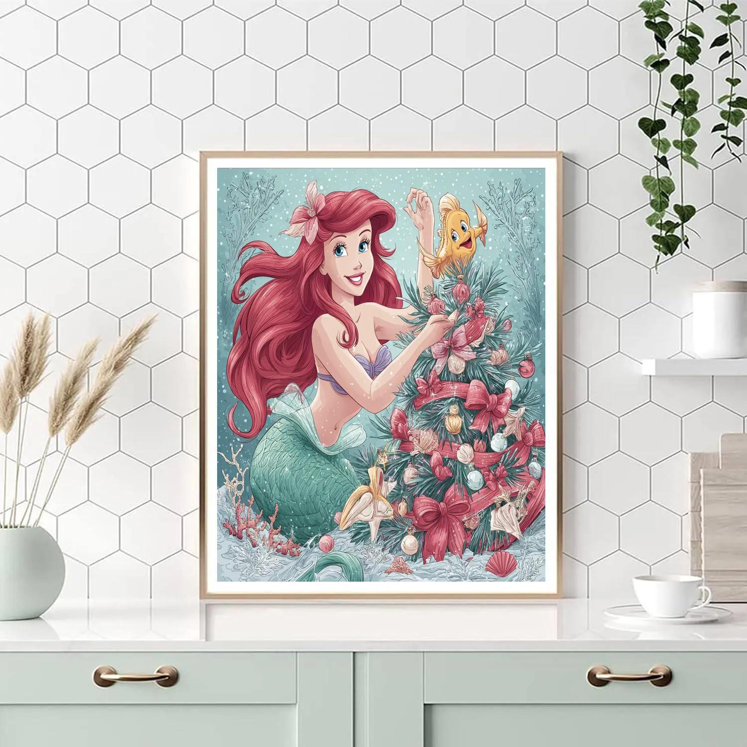 Ariel Decorates The Coral Christmas Tree paint by color [AI-f37250be-767403109ad7]