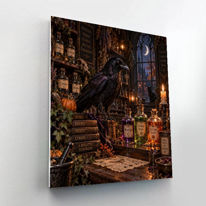 Halloween Raven Apothecary paint by numbers [AI-eb1de00c-a2f02e629eb9]