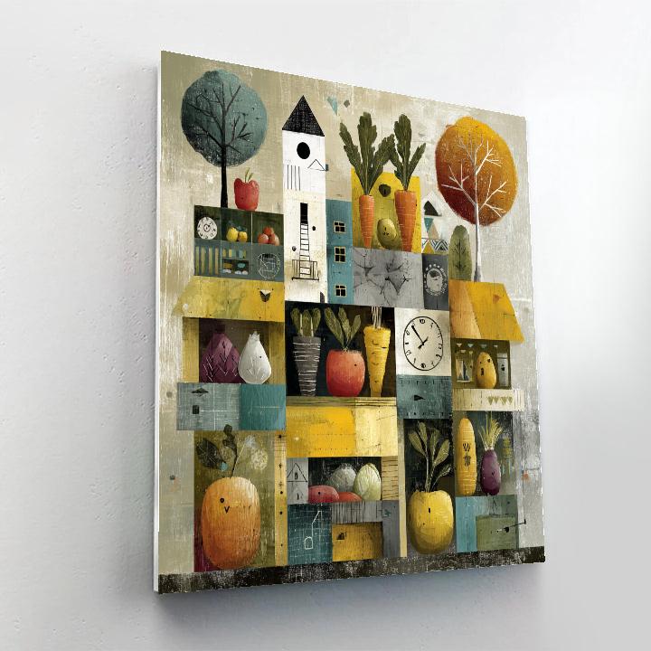 Paul Klee Inspired Vegetable Clockwork Market Number painting [AI-ff67335e-8b72b6936a5f]