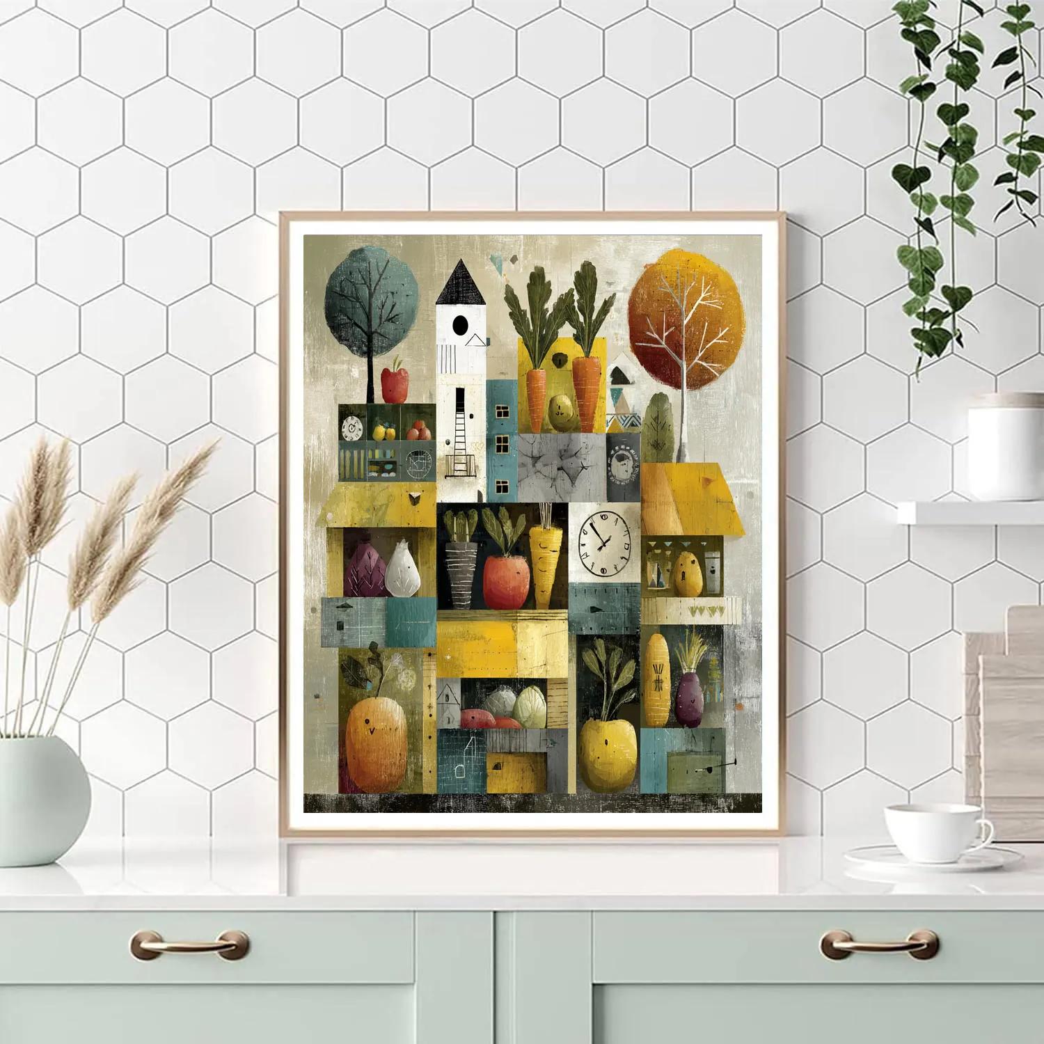 Paul Klee Inspired Vegetable Clockwork Market Number painting [AI-ff67335e-84f6bf6924af]