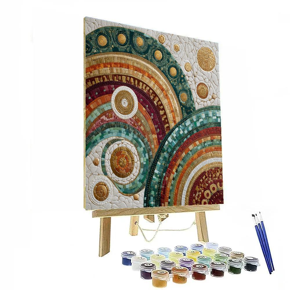 Gustav Klimt Inspired Alabaster Equinox Resonance paint by color [AI-d6e2efe0-f21cd9ba49ef]