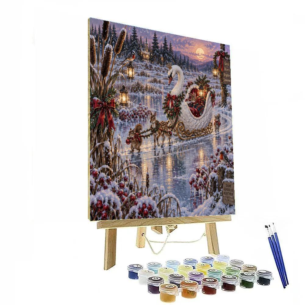 Snowberry Swan Sleigh In The Lantern Marsh DIY paint by numbers [AI-f2abead0-e5c9f1b21314]