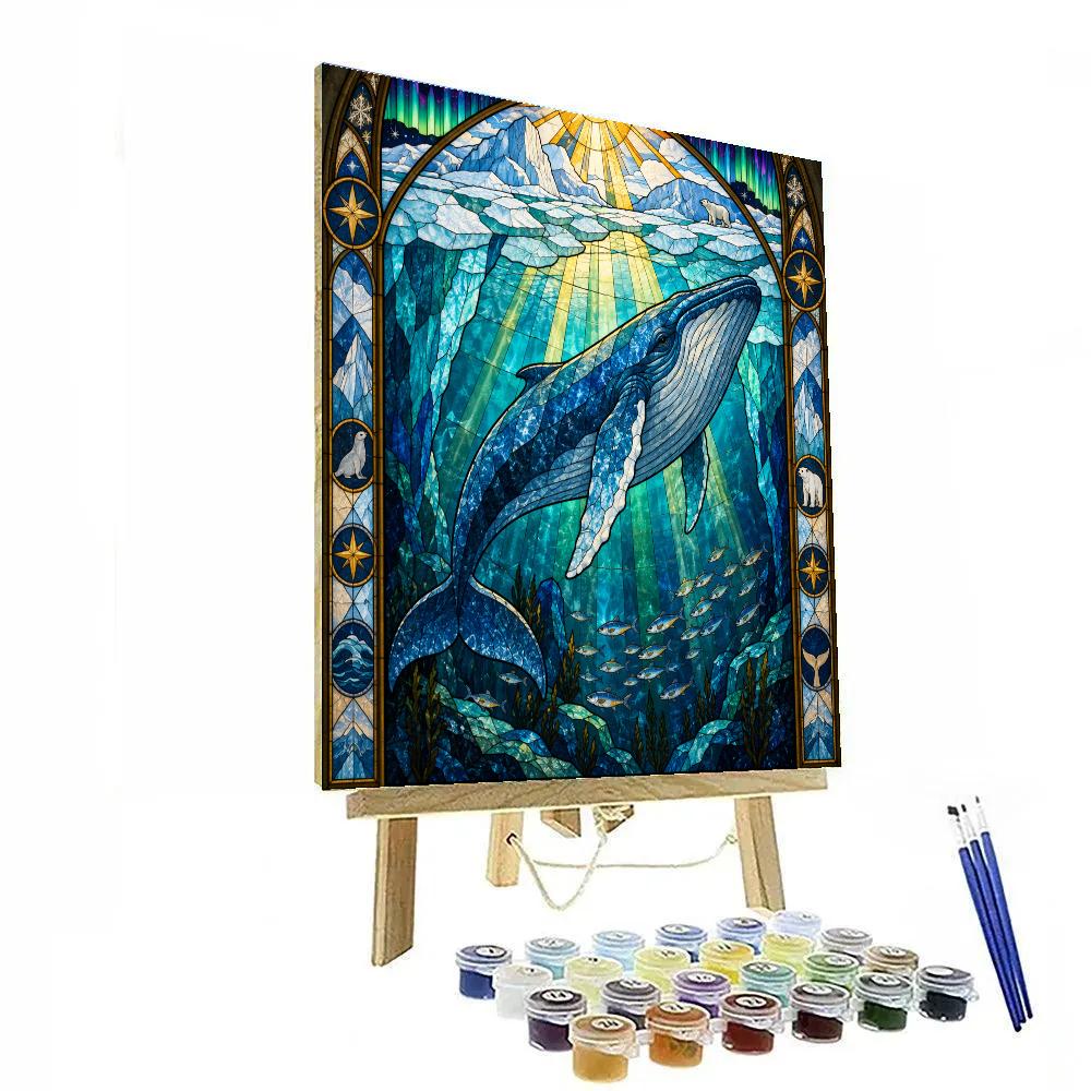 Stained Glass Arctic Whale Chapel Paint by numbers kits [AI-1eee7827-53fdaa59463f]