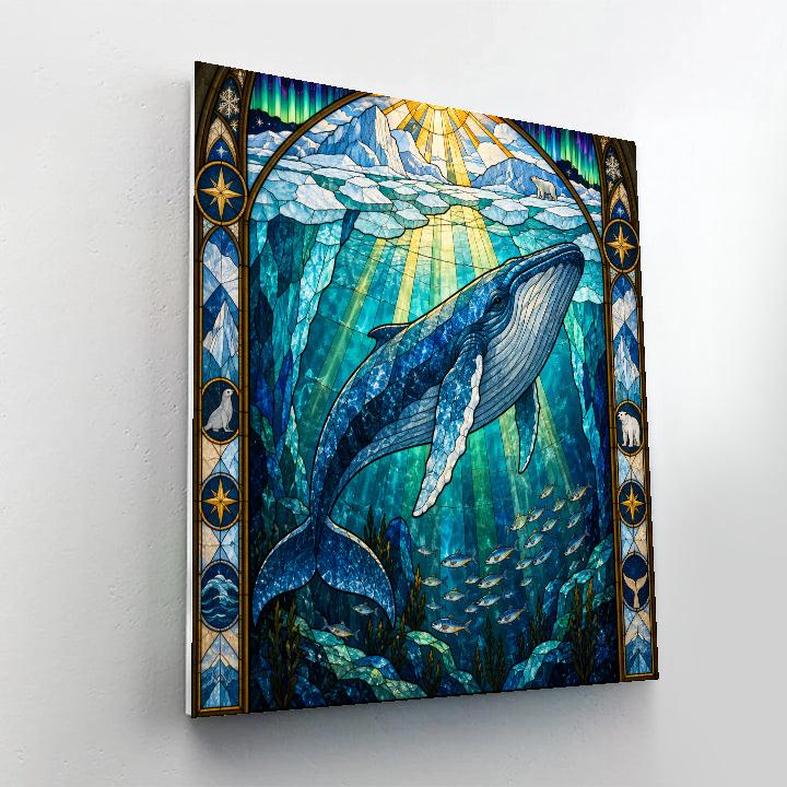 Stained Glass Arctic Whale Chapel Paint by numbers kits [AI-1eee7827-ba0fde86833f]
