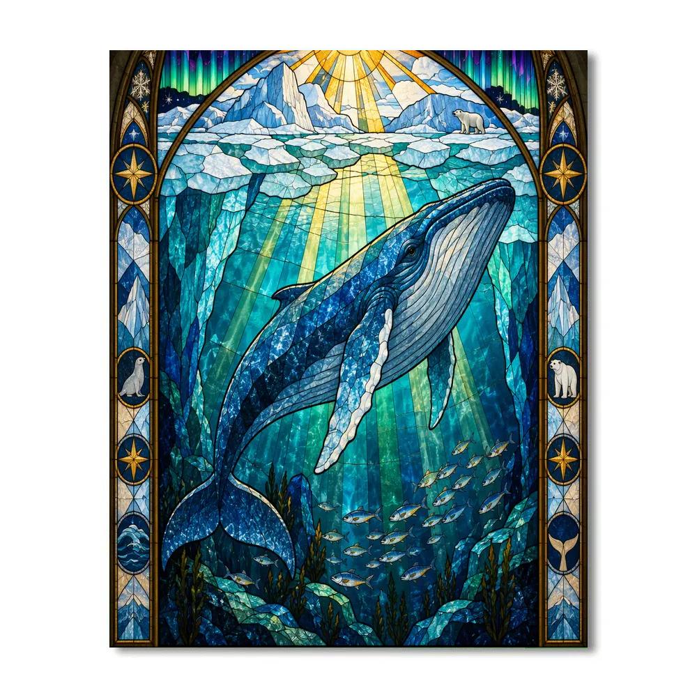 Stained Glass Arctic Whale Chapel Paint by numbers kits [AI-1eee7827-ce059158003f]