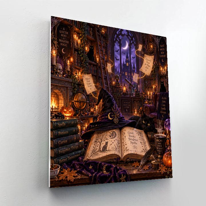 Halloween Witchlight Library Number painting [AI-a0ed7e1d-8a003f8ea219]