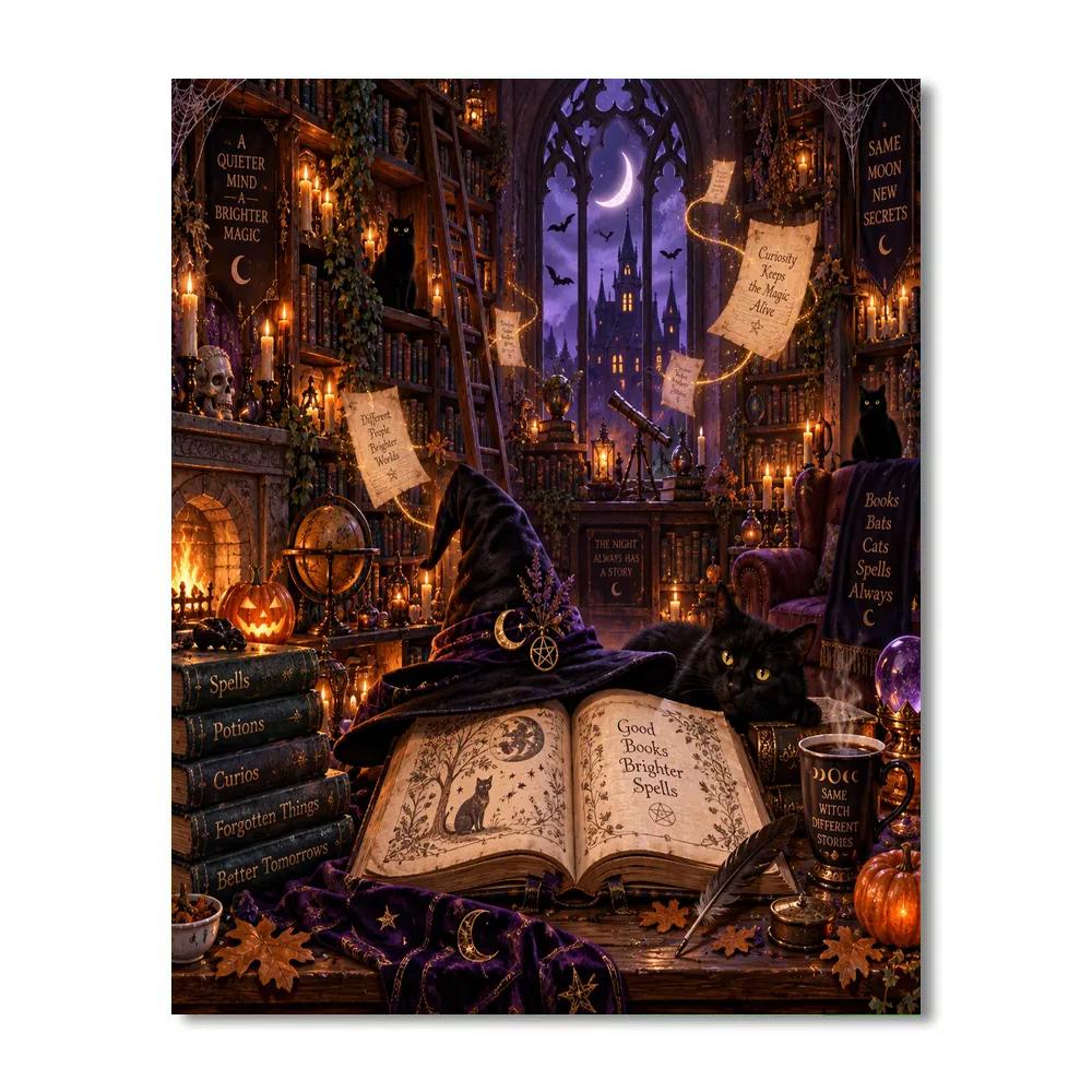 Halloween Witchlight Library Number painting [AI-a0ed7e1d-85b33ab73648]