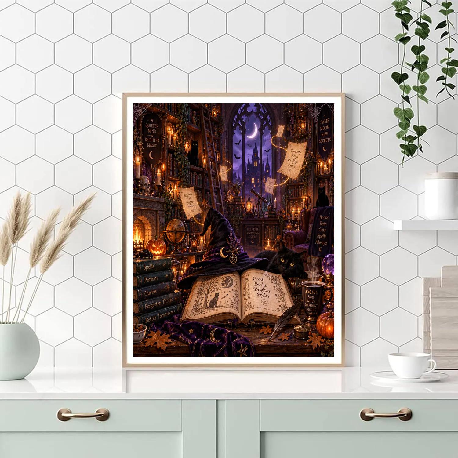 Halloween Witchlight Library Number painting [AI-a0ed7e1d-6112921b5f94]