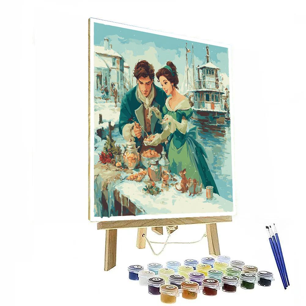 Tiana And Naveen Holiday Gumbo Boat Painting by numbers kit [AI-0264dfe5-bab4552849e0]