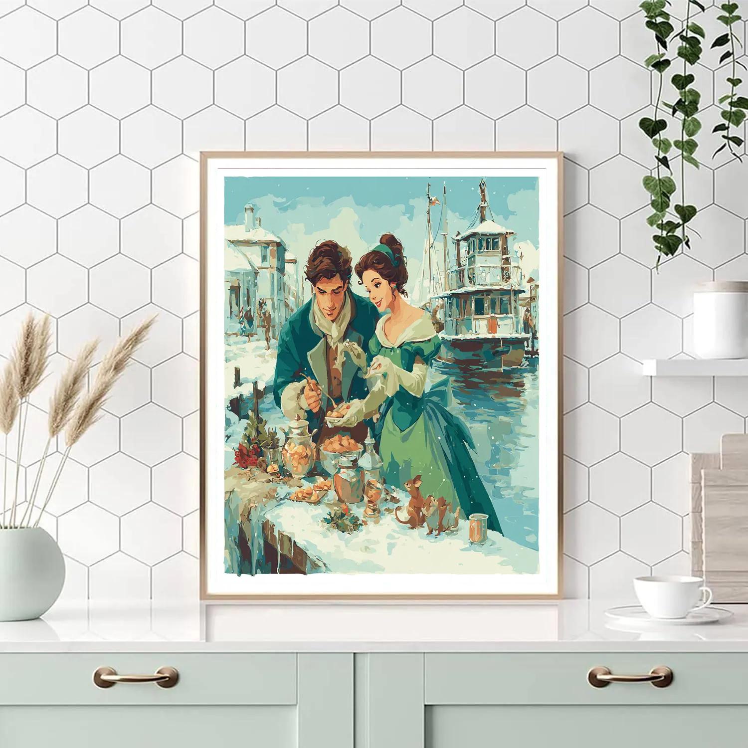 Tiana And Naveen Holiday Gumbo Boat Painting by numbers kit [AI-0264dfe5-cd9a2c4d8db2]