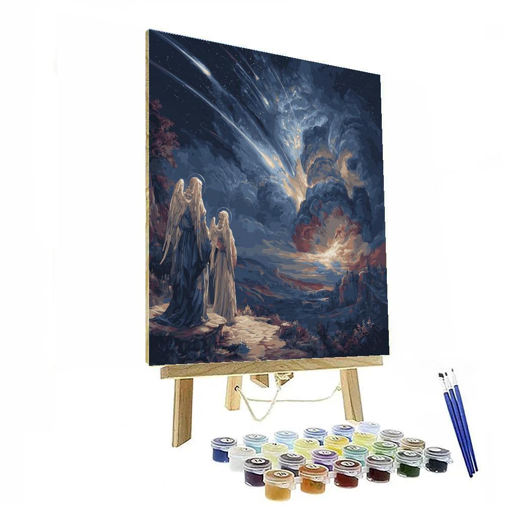 William Blake Inspired Angelic Meteor Shower Painting by numbers kit [AI-b7517f56-f0509c139887]