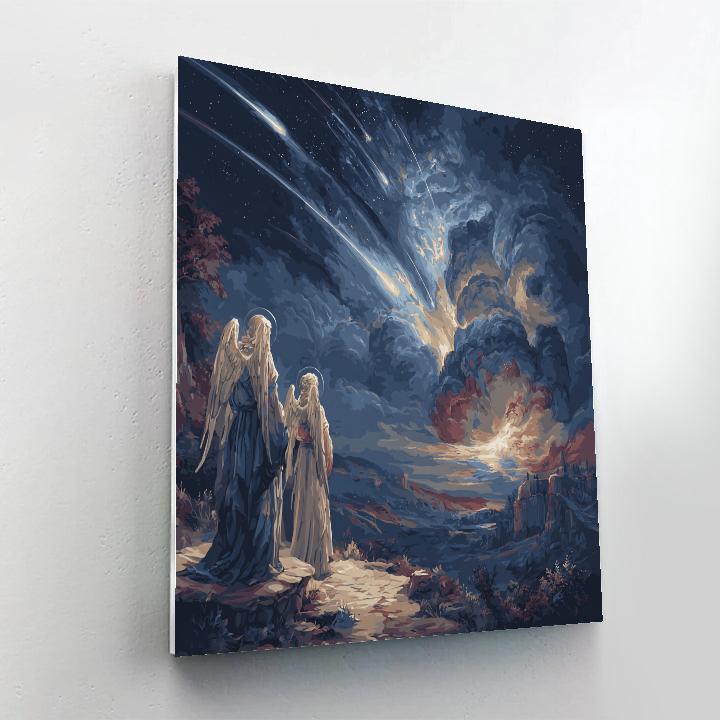 William Blake Inspired Angelic Meteor Shower Painting by numbers kit [AI-b7517f56-b47d5d12c5dd]