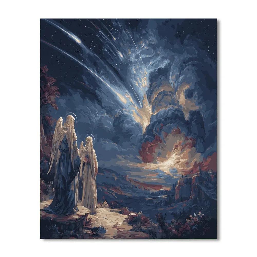 William Blake Inspired Angelic Meteor Shower Painting by numbers kit [AI-b7517f56-cce9d106258d]