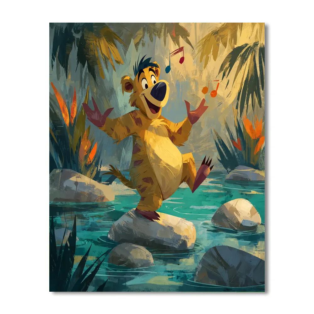 Baloo Jungle Rhythm River Disney Inspired Numbered painting kits [AI-432a7444-3ac9a530b828]