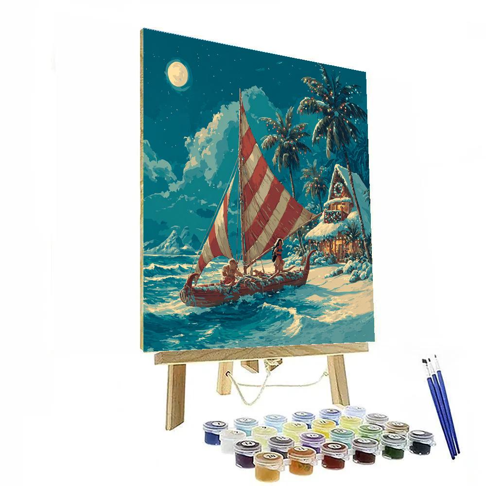 Moana Guides The Candy Cane Wayfinder Canoe Paint by numbers art [AI-648f7b74-5f97665acb9d]