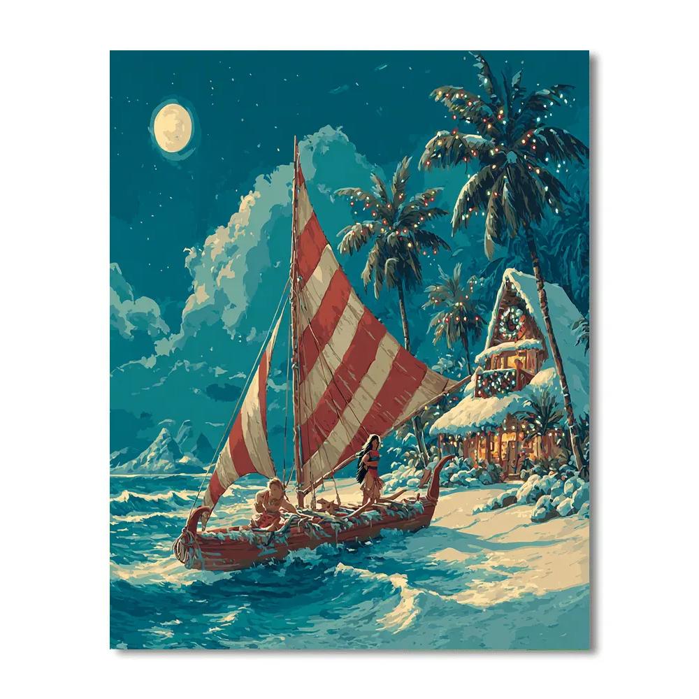Moana Guides The Candy Cane Wayfinder Canoe Paint by numbers art [AI-648f7b74-b15c67ad7c52]