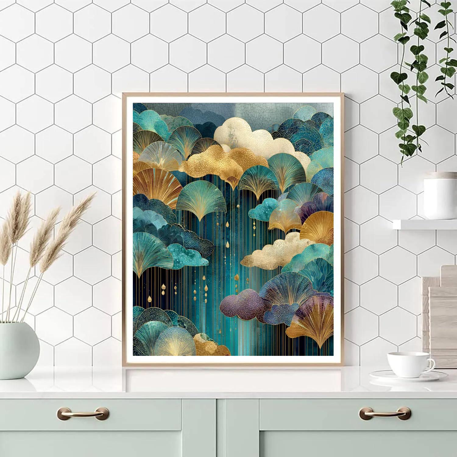 Gustav Klimt Inspired Opal Monsoon Glyphs paint by numbers [AI-412f7142-3c6fe91c1493]