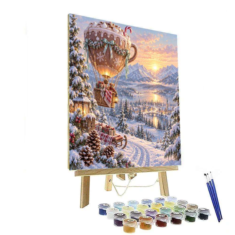 Silver Fir Cocoa Balloon Dawn Paint by numbers kits [AI-4d7ad53f-65bdbd2a3867]