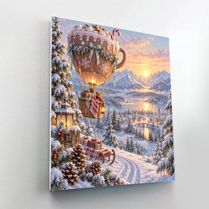 Silver Fir Cocoa Balloon Dawn Paint by numbers kits [AI-4d7ad53f-01e68bd80d63]