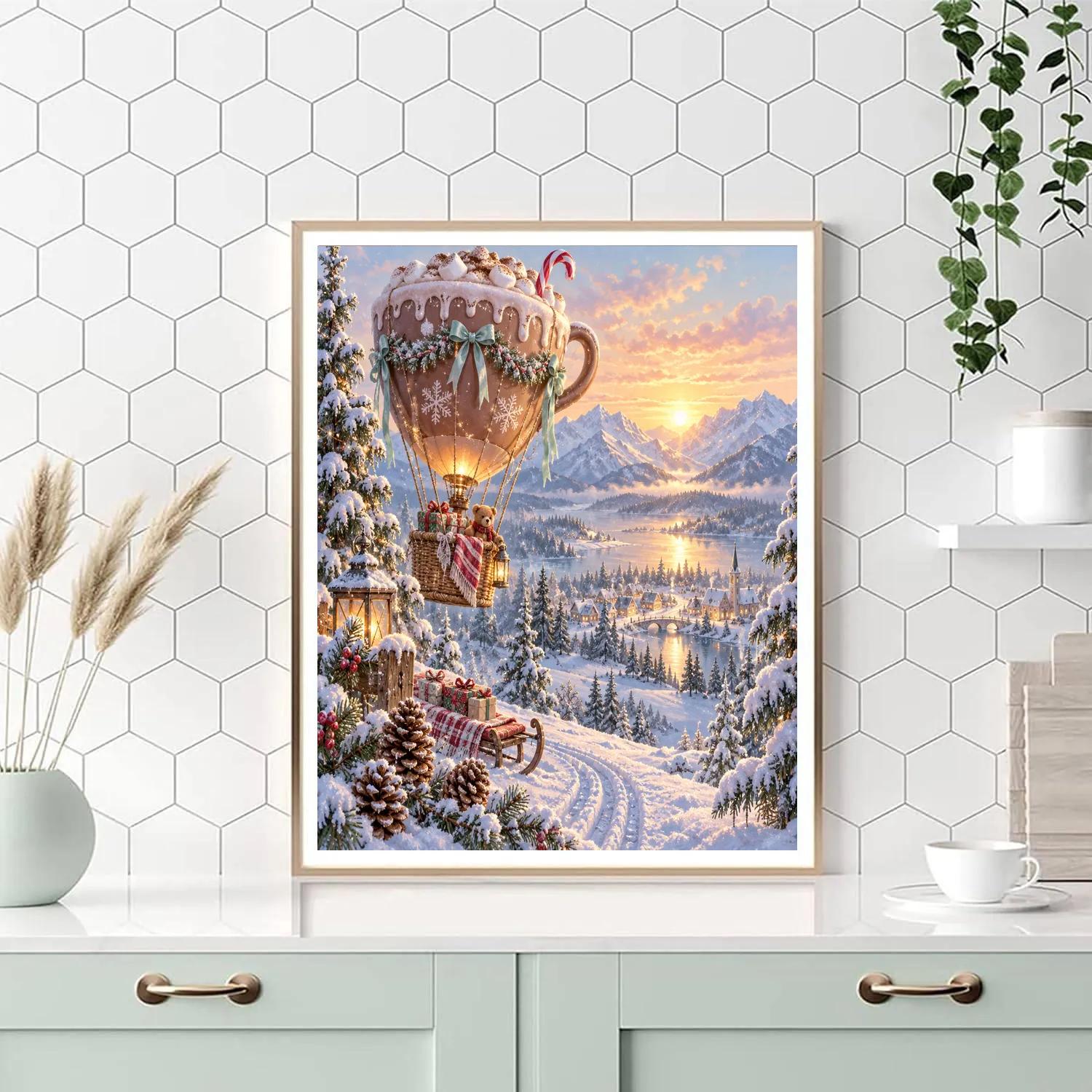 Silver Fir Cocoa Balloon Dawn Paint by numbers kits [AI-4d7ad53f-b90e25192ecd]